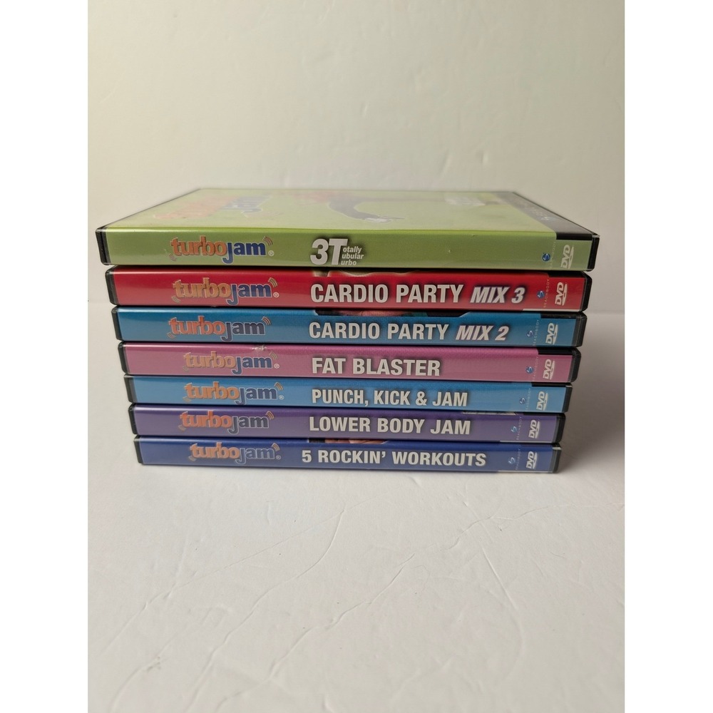 Beachbody Turbo Jam DVD Lot Chalene Johnson Cardio Party Fat Blaster 7 Discs